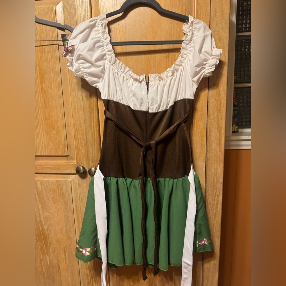 Leg Avenue German Dirndl Brown & White Peasant Dress - Oktoberfest 🇩🇪 - Picture 4 of 13